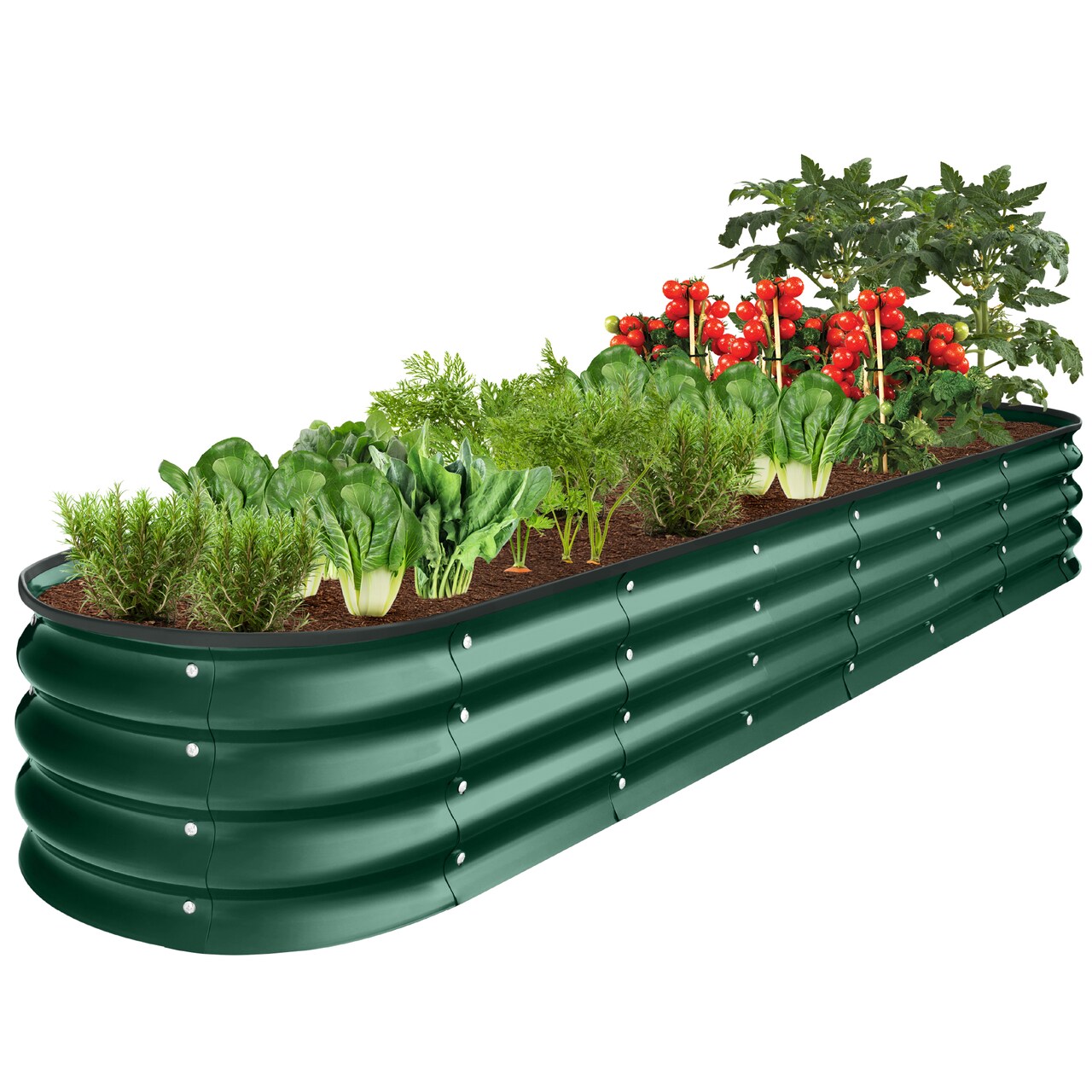 Best Choice Products 8x2x1ft Outdoor Metal Raised Oval Garden Bed, Planter Box for Vegetables, Flowers
